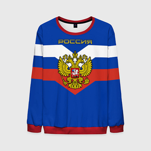 Мужской свитшот Россия: Триколор / 3D-Красный – фото 1