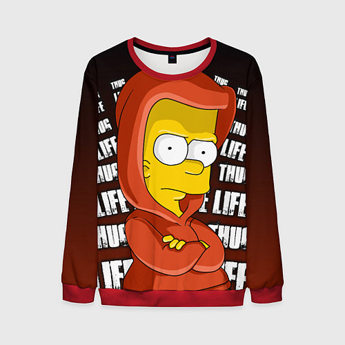 Мужской свитшот Bart: Thug Life / 3D-Красный – фото 1