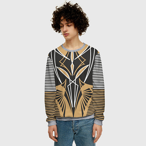 Мужской свитшот Узор насекомого / 3D-Меланж – фото 3