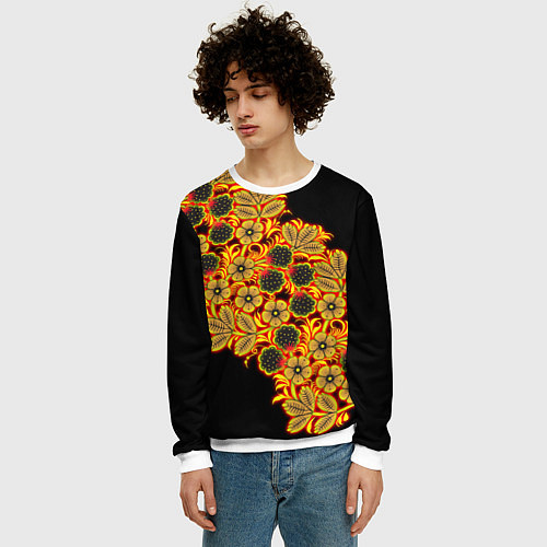 Мужской свитшот Славянская роспись / 3D-Белый – фото 3