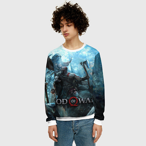 Мужской свитшот God of War: Dynasty / 3D-Белый – фото 3