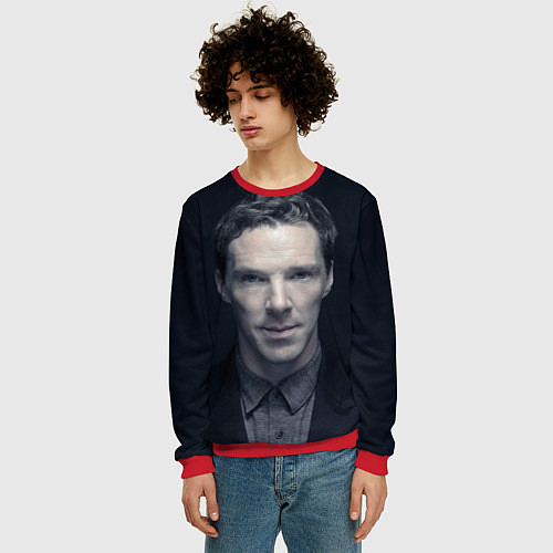 Мужской свитшот Benedict Cumberbatch / 3D-Красный – фото 3