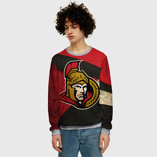 Мужской свитшот HC Ottawa Senators: Old Style / 3D-Меланж – фото 3