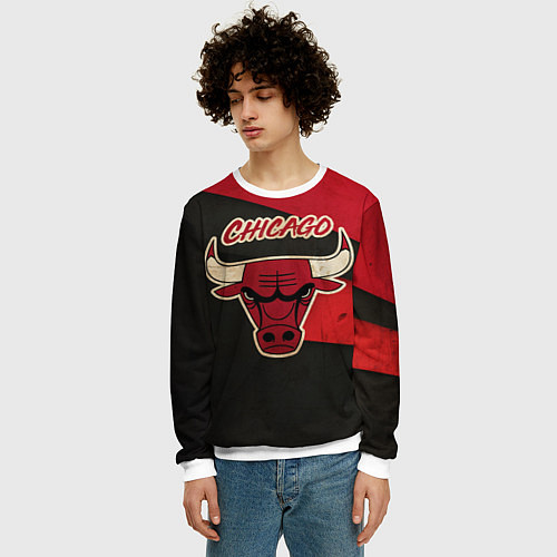 Мужской свитшот Chicago Bulls: Old Style / 3D-Белый – фото 3