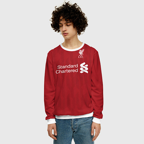 Мужской свитшот FC Liverpool: Salah Home 18/19 / 3D-Белый – фото 3