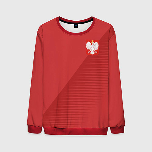 Мужской свитшот Poland Team: Away WC-2018 / 3D-Красный – фото 1