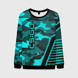 Свитшот мужской CS:GO Blue Camo, цвет: 3D-черный