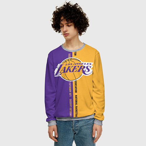 Мужской свитшот NBA: LA Lakers / 3D-Меланж – фото 3