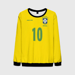 Свитшот мужской Сборная Бразилии: Роналдиньо 10, цвет: 3D-черный