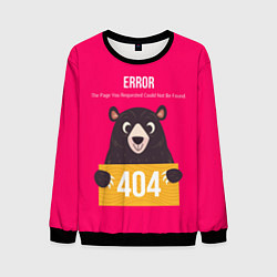 Свитшот мужской Bear: Error 404, цвет: 3D-черный