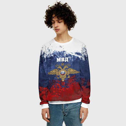 Мужской свитшот МВД / 3D-Белый – фото 3