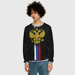 Свитшот мужской Российский триколор, цвет: 3D-меланж — фото 2