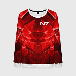 Свитшот мужской Mass Effect: Red Armor N7, цвет: 3D-белый