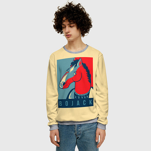 Мужской свитшот BoJack Obey / 3D-Меланж – фото 3