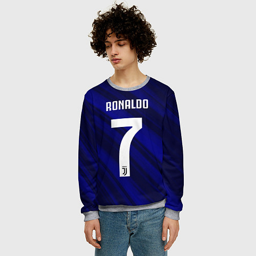 Мужской свитшот Ronaldo 7: Blue Sport / 3D-Меланж – фото 3