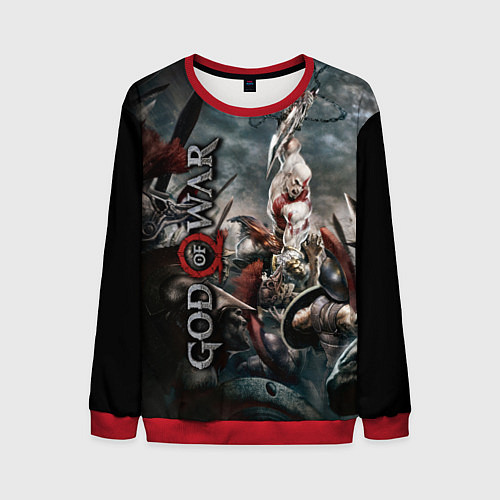 Мужской свитшот God of War / 3D-Красный – фото 1