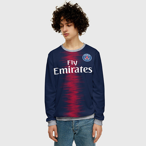 Мужской свитшот FC PSG: Neymar 18-19 / 3D-Меланж – фото 3
