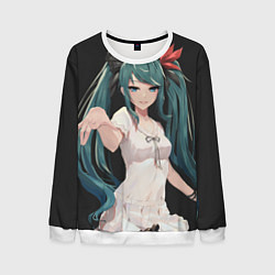 Свитшот мужской Hatsune Miku, цвет: 3D-белый