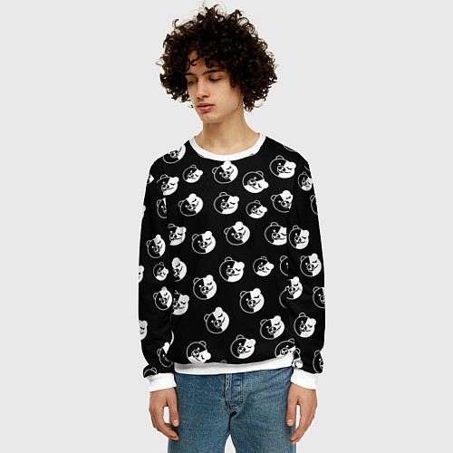 Мужской свитшот MONOKUMA / 3D-Белый – фото 3