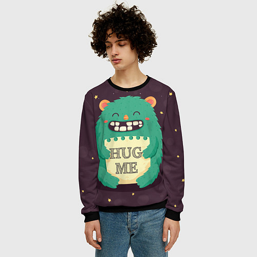 Мужской свитшот Monster: Hug me / 3D-Черный – фото 3
