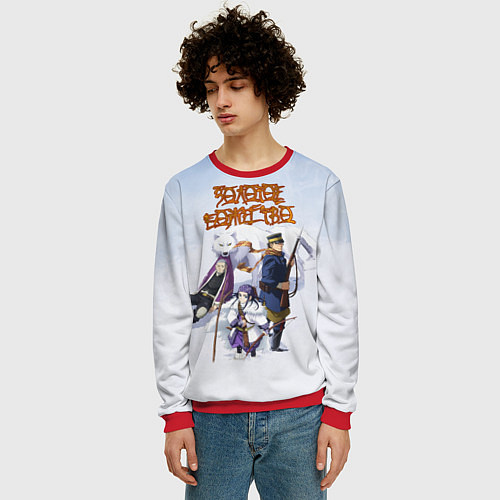 Мужской свитшот Золотое божество / 3D-Красный – фото 3