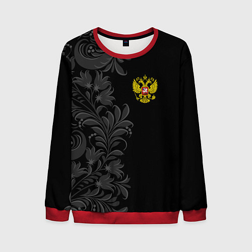 Мужской свитшот Герб России и орнамент / 3D-Красный – фото 1