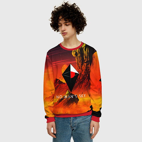 Мужской свитшот No Man's Sky: Red Dust / 3D-Красный – фото 3