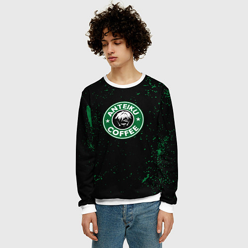 Мужской свитшот Anteiku coffee sturbucks / 3D-Белый – фото 3