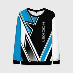 Свитшот мужской Hockey black blue white, цвет: 3D-черный