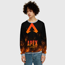 Свитшот мужской Apex Legends: Orange Flame, цвет: 3D-меланж — фото 2