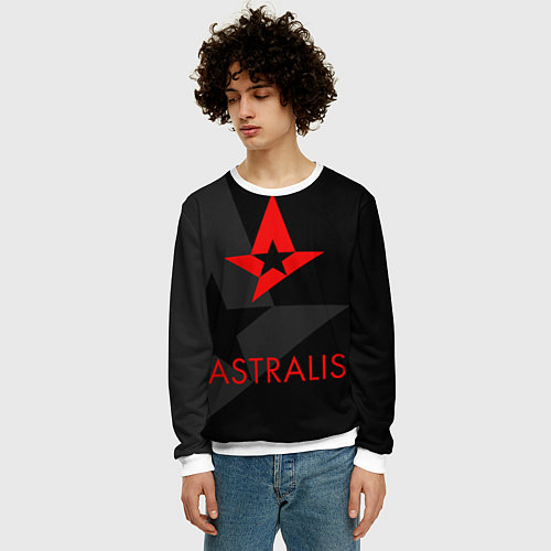 Мужской свитшот Astralis: Black Style / 3D-Белый – фото 3
