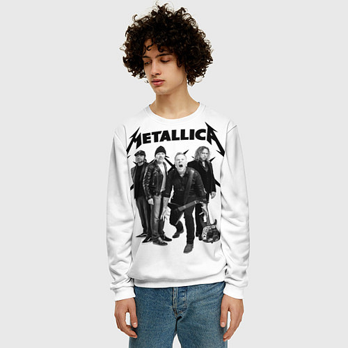 Мужской свитшот Metallica / 3D-Белый – фото 3
