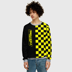 Свитшот мужской Testing ASAP Rocky: Yellow Grid, цвет: 3D-меланж — фото 2