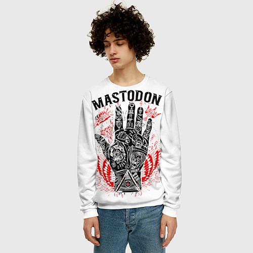 Мужской свитшот Mastodon: Magic Hand / 3D-Белый – фото 3