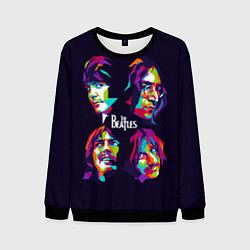 Свитшот мужской The Beatles: Art Faces, цвет: 3D-черный