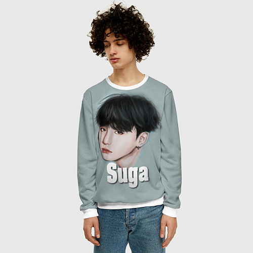 Мужской свитшот BTS Suga / 3D-Белый – фото 3