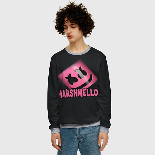 Мужской свитшот Marshmello / 3D-Меланж – фото 3