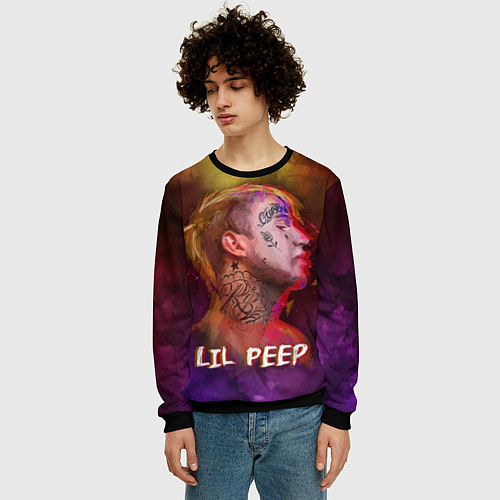 Мужской свитшот Lil Peep ART / 3D-Черный – фото 3