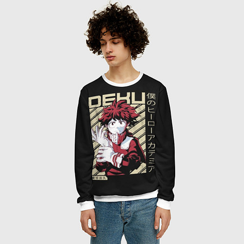 Мужской свитшот Deku - My Hero Academia / 3D-Белый – фото 3