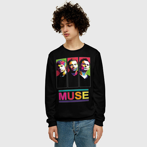 Мужской свитшот Muse pop-art / 3D-Черный – фото 3