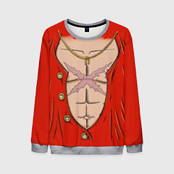 Свитшот мужской One Piece грудь Луффи со шляпой для косплея, цвет: 3D-меланж