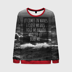 Свитшот мужской Bring Me The Horizon - it comes in waves, цвет: 3D-красный