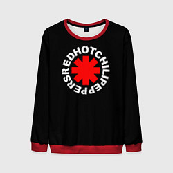 Свитшот мужской Red Hot chili peppers logo on black, цвет: 3D-красный