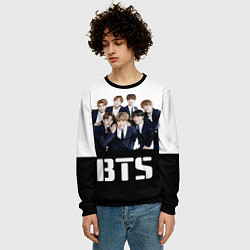Свитшот мужской BTS постер, цвет: 3D-черный — фото 2
