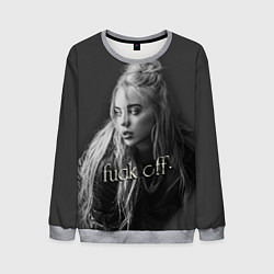Свитшот мужской Billie Eilish fak off, цвет: 3D-меланж