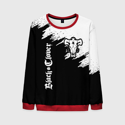 Мужской свитшот ЧЁРНЫЙ КЛЕВЕР / 3D-Красный – фото 1