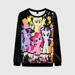 Свитшот мужской My little pony band, цвет: 3D-черный
