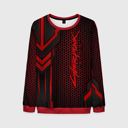 Мужской свитшот Cyberpunk 2077 / 3D-Красный – фото 1
