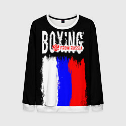 Свитшот мужской Boxing from Russia, цвет: 3D-белый
