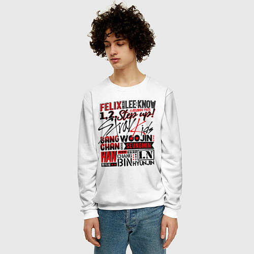 Мужской свитшот Stray Kids / 3D-Белый – фото 3